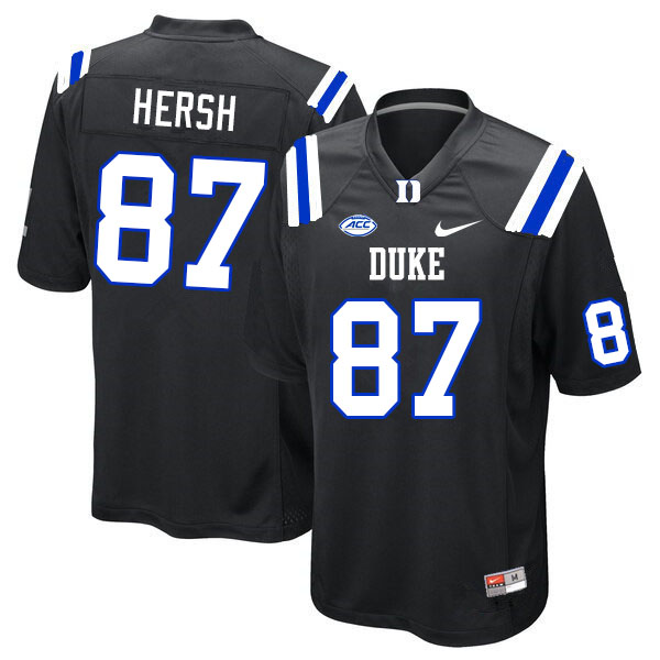 Men #87 Brandon Hersh Duke Blue Devils College Football Jerseys Sale-Black